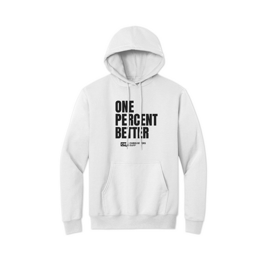 Chris Rivers RAPP White One Percent Better Hoodie